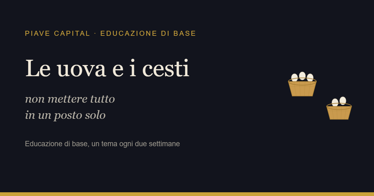 Le uova e i cesti: la diversificazione per non perdere tutto in un colpo